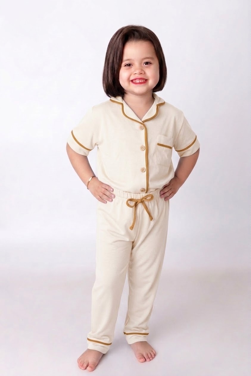 Pijama Infantil Feminino Americano Calça e Camiseta manga curta