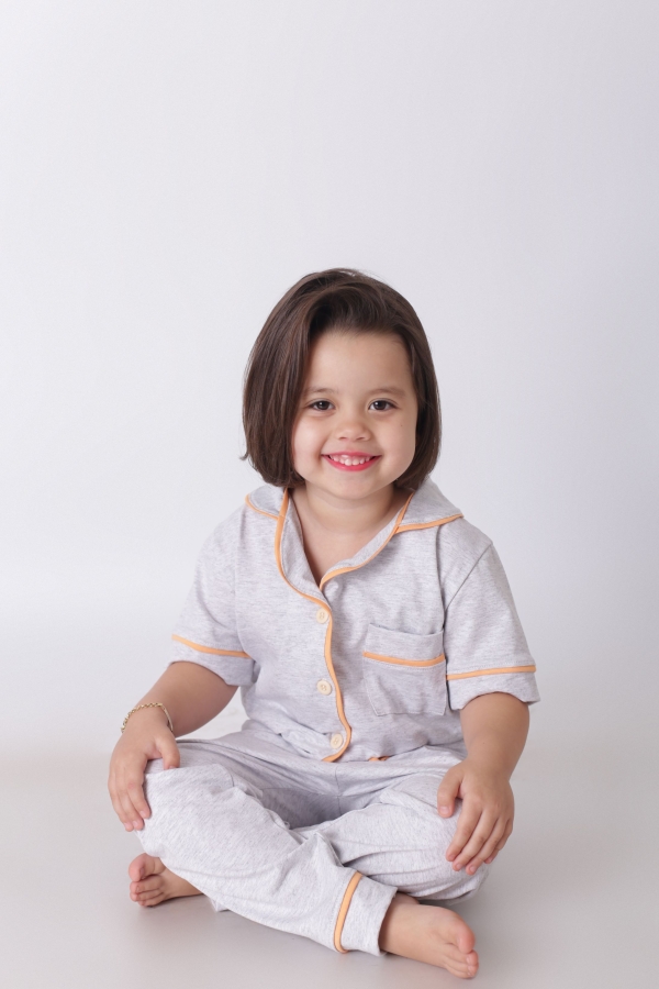 Pijama Infantil Feminino Americano Calça e Camiseta manga curta