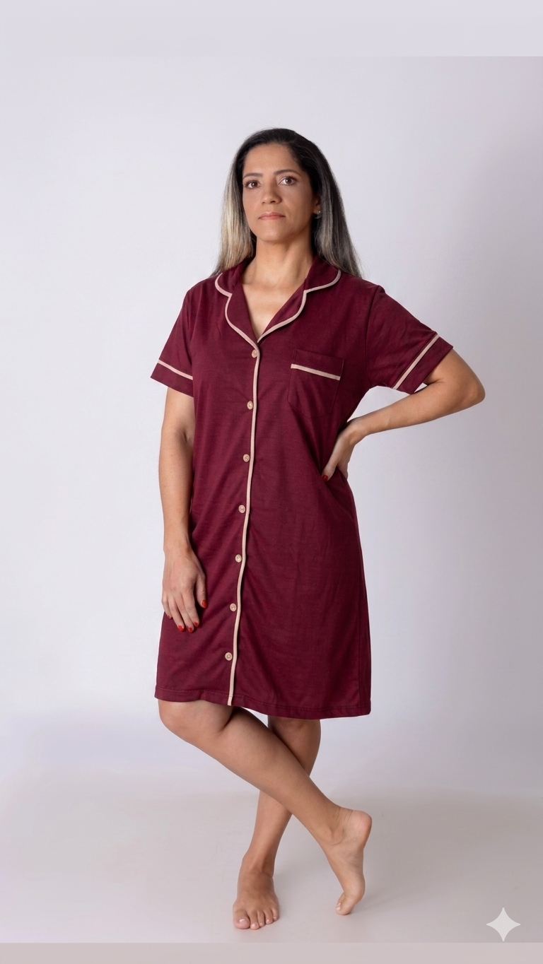 Camisola chemise Estilo Americano - Imagem 6