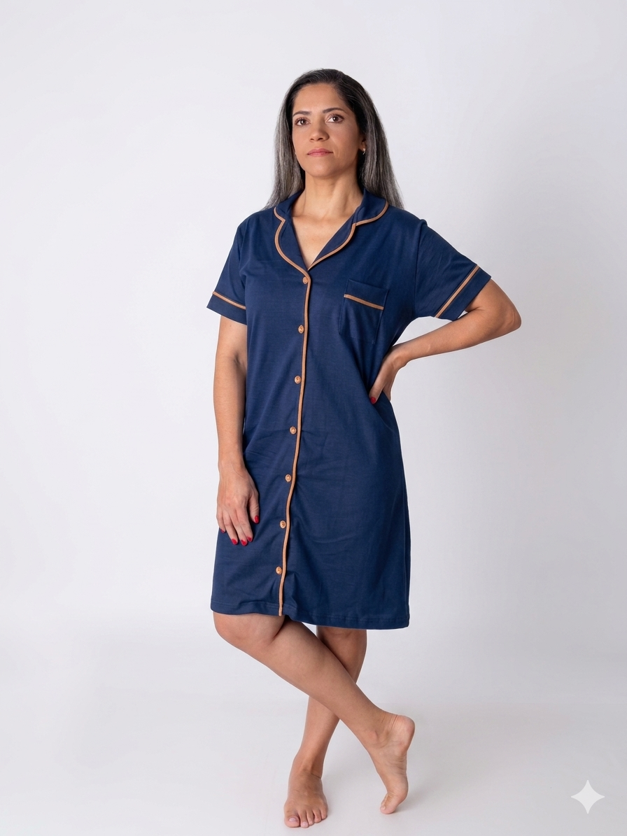 Camisola chemise Estilo Americano - Imagem 3