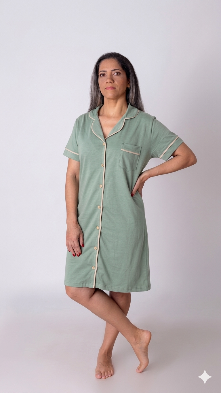 Camisola chemise Estilo Americano - Imagem 4