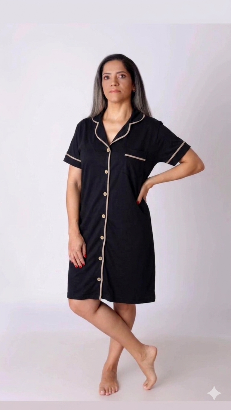 Camisola chemise Estilo Americano - Imagem 5