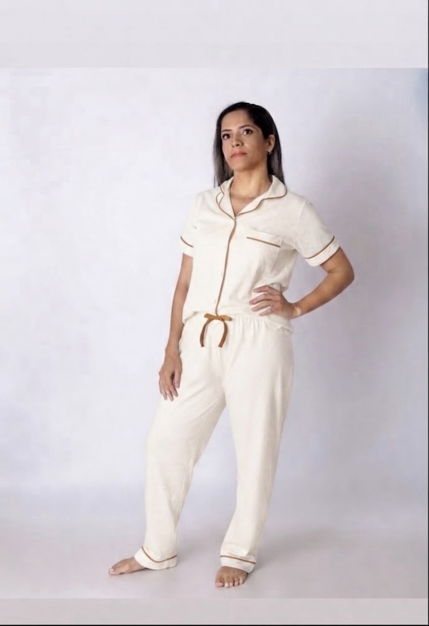 Pijama Feminino Adulto Americano Calça e Manga Curta