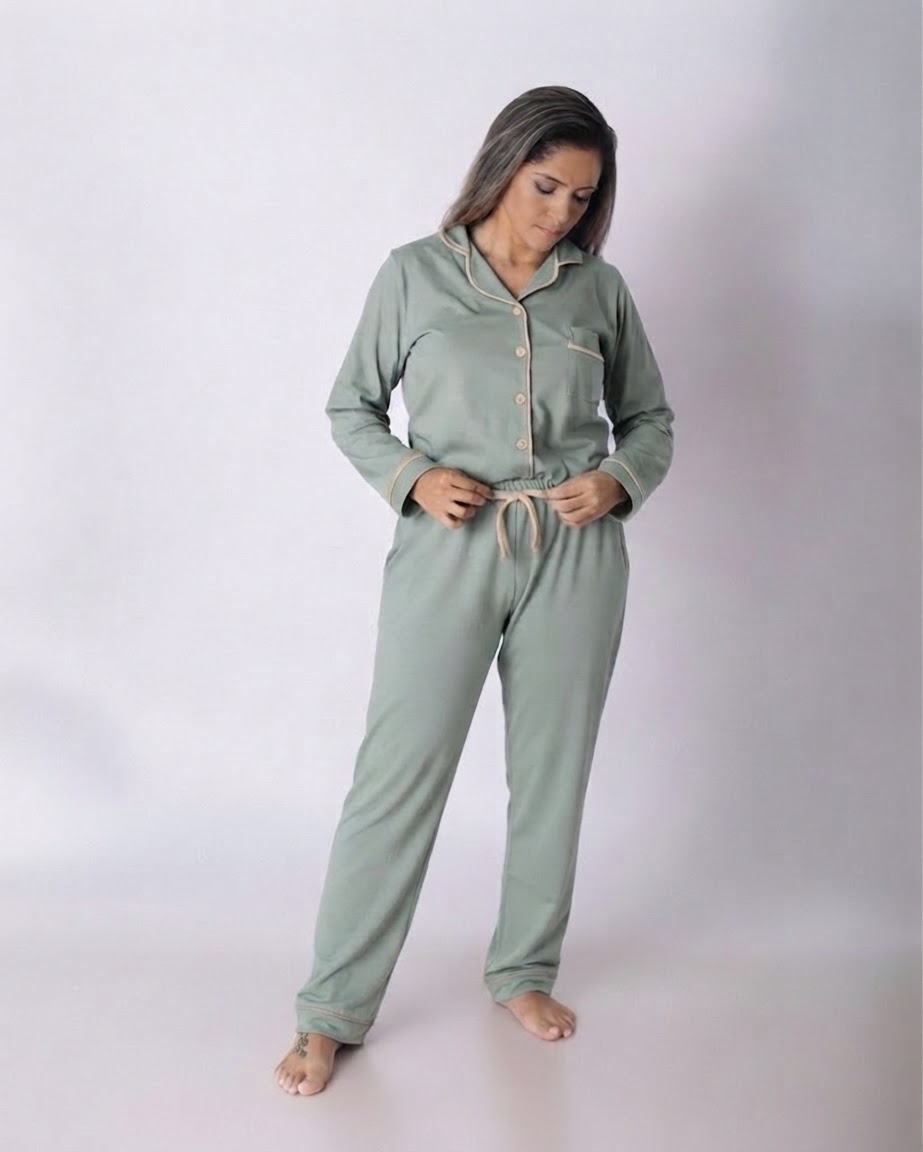 Pijama Feminino Adulto Americano Longo - Imagem 3