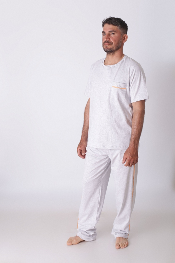 Pijama Masculino Adulto Calça e mg Curta