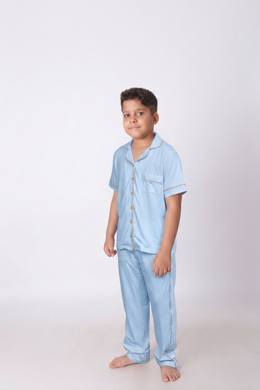 Pijama Infantil Masculino Americano Calça e Camiseta manga curta - Imagem 3
