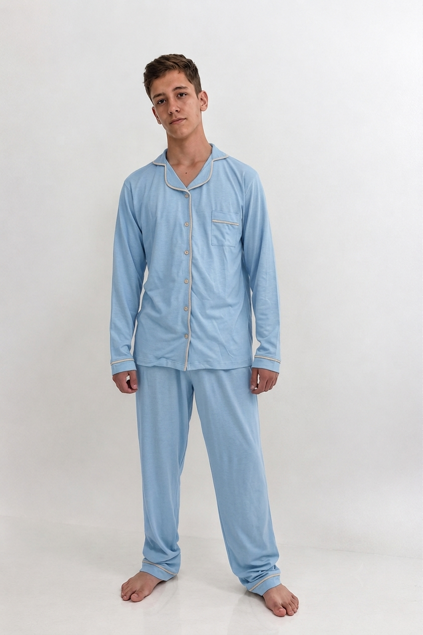 Pijama Masculino Americano Adulto Longo - Imagem 4
