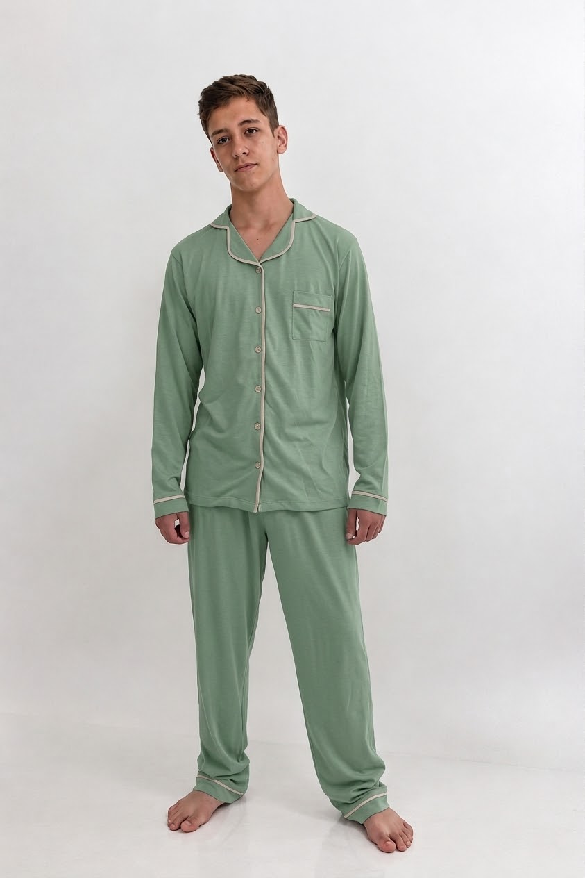 Pijama Masculino Americano Adulto Longo - Imagem 6