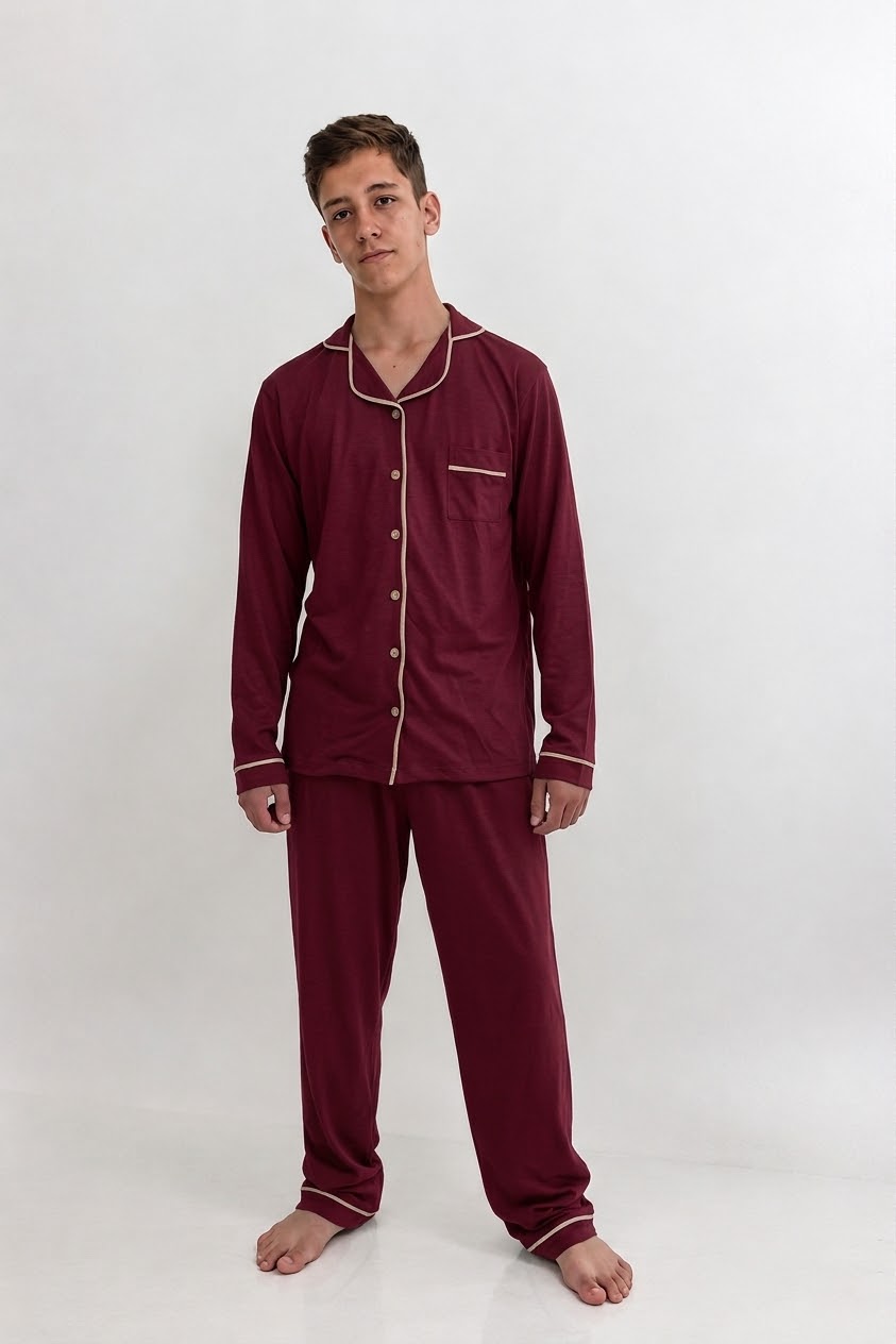 Pijama Masculino Americano Adulto Longo - Imagem 7