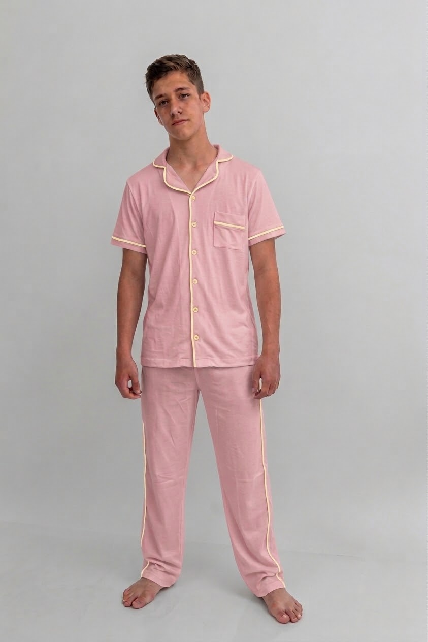 Pijama Masculino Americano Adulto Calça e mg Curta - Imagem 2