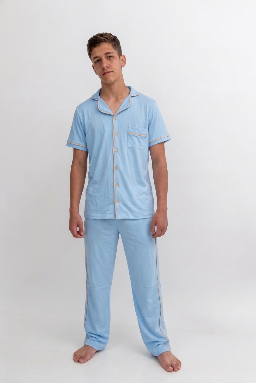 Pijama Masculino Americano Adulto Calça e mg Curta - Imagem 3