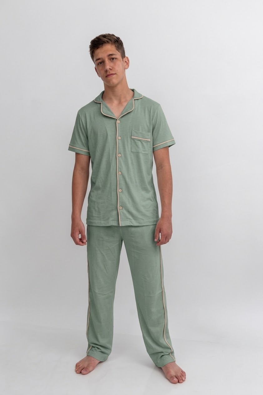 Pijama Masculino Americano Adulto Calça e mg Curta - Imagem 4