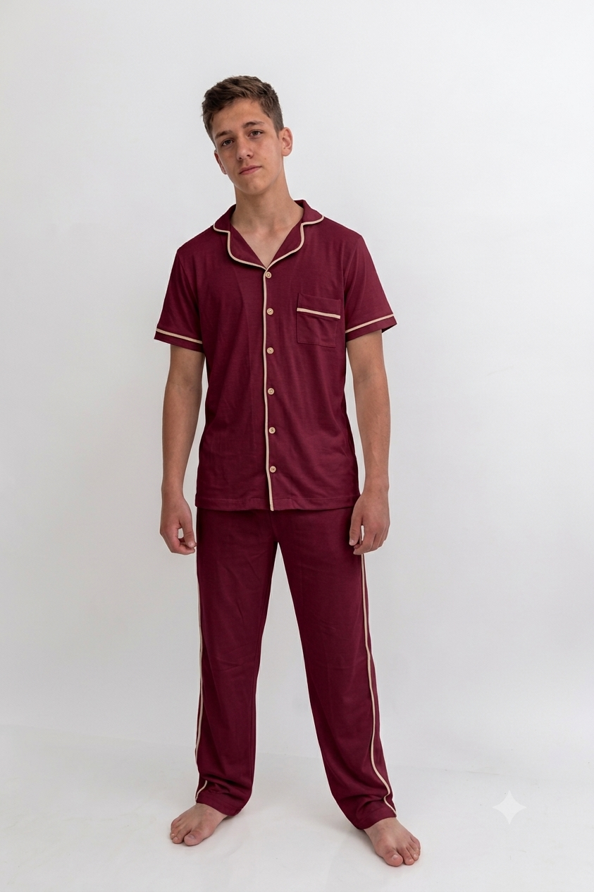 Pijama Masculino Americano Adulto Calça e mg Curta - Imagem 6