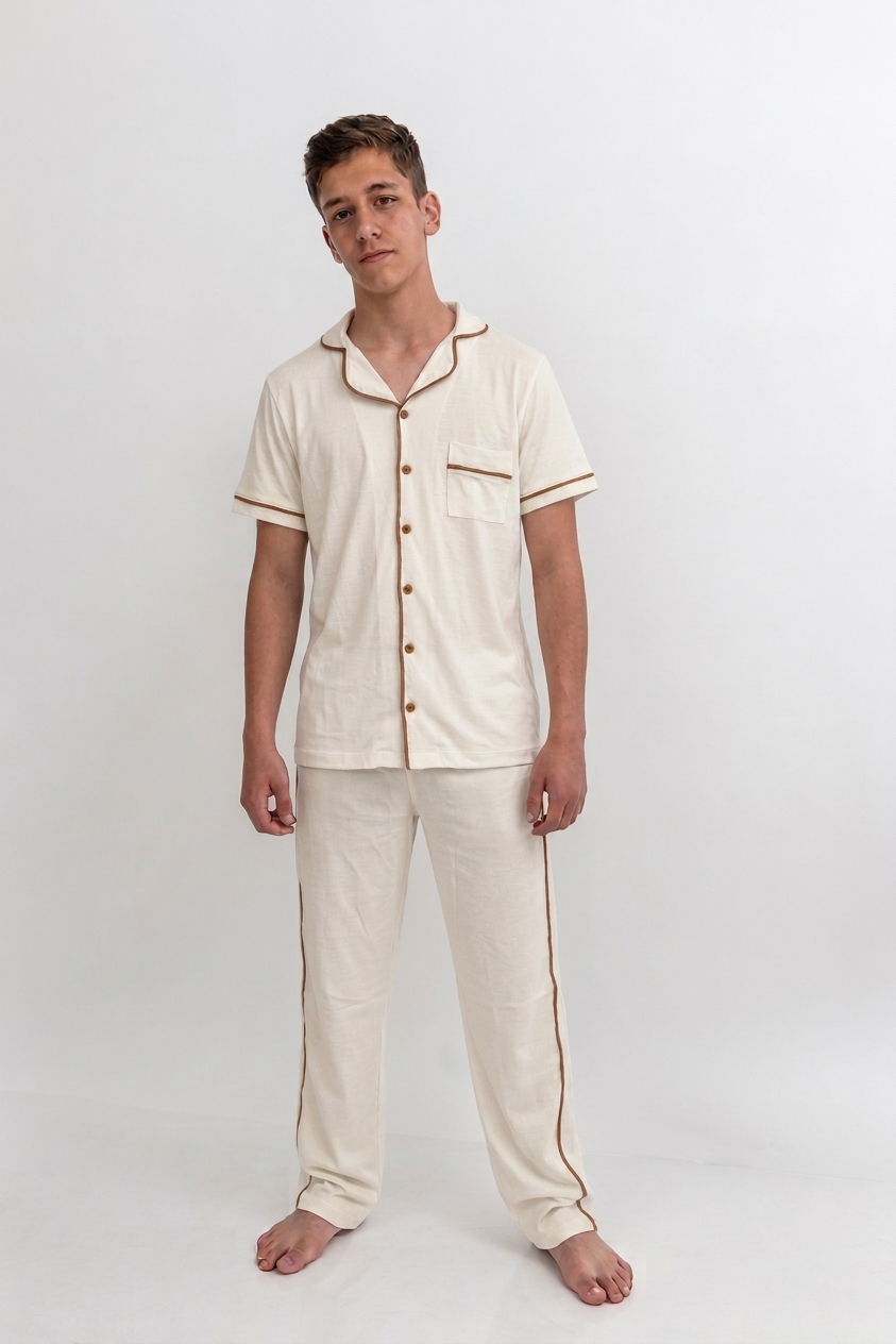 Pijama Masculino Americano Adulto Calça e mg Curta